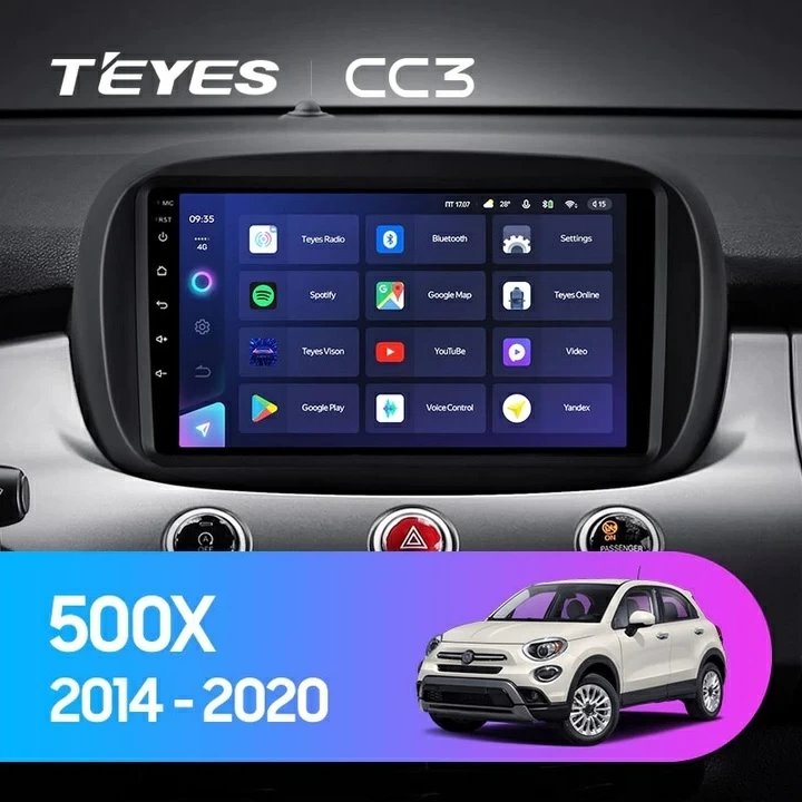 Navigatie Auto Teyes CC3 2K Fiat 500X 2014-2018 6+128GB 9.5" QLED Octa-core 2Ghz Android 4G Bluetooth 5.1 DSP [2]