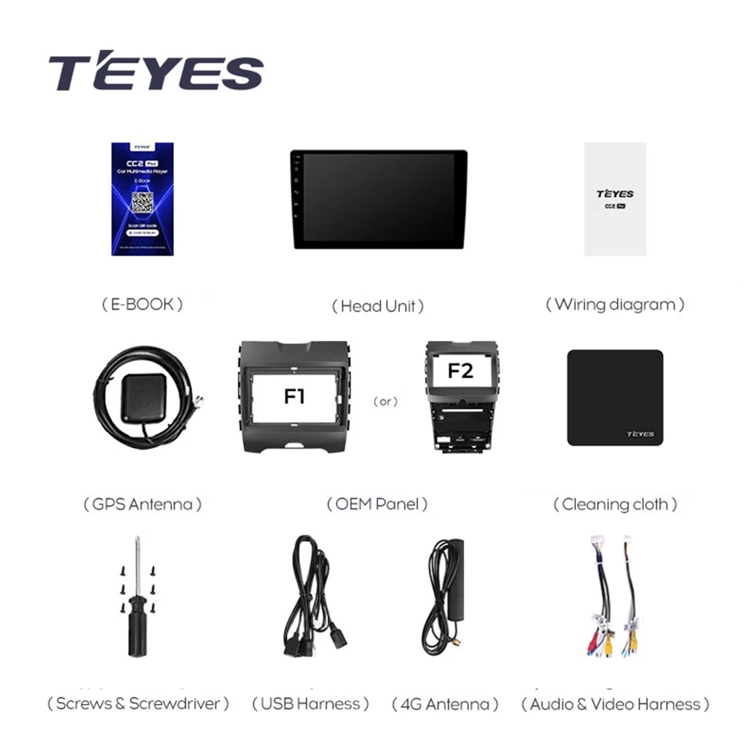 Navigatie Auto Teyes CC3 2K Ford Edge 2 2015-2018 4+32GB 9.5" QLED Octa-core 2Ghz, Android 4G Bluetooth 5.1 DSP [10]