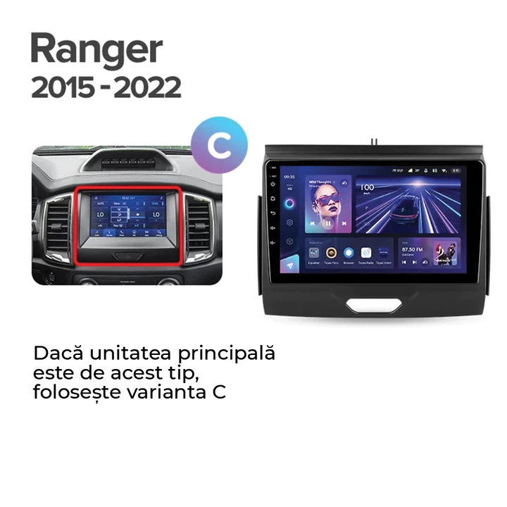 Navigatie Auto Teyes CC3 2K Ford Ranger P703 2015-2022 4+32GB 9.5" QLED Octa-core 2Ghz Android 4G Bluetooth 5.1 DSP [10]