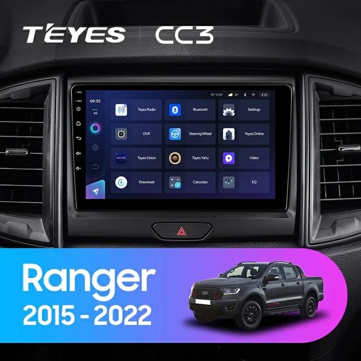 Navigatie Auto Teyes CC3 2K Ford Ranger P703 2015-2022 4+32GB 9.5" QLED Octa-core 2Ghz Android 4G Bluetooth 5.1 DSP [2]
