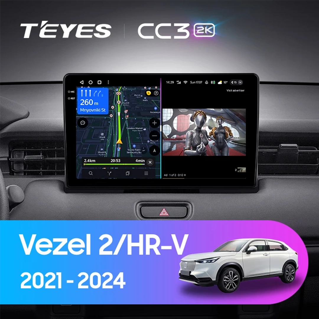 Navigatie Auto Teyes CC3 2K Honda HR-V 2022-2024 4+32GB 10.36" QLED Octa-core 2Ghz, Android 4G Bluetooth 5.1 DSP [2]