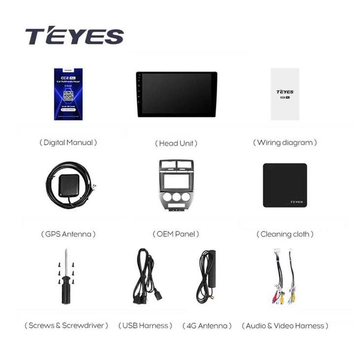 Navigatie Auto Teyes CC3 2K Jeep Compass 1 2006-2010 4+32GB 10.36" QLED Octa-core 2Ghz Android 4G Bluetooth 5.1 DSP [8]