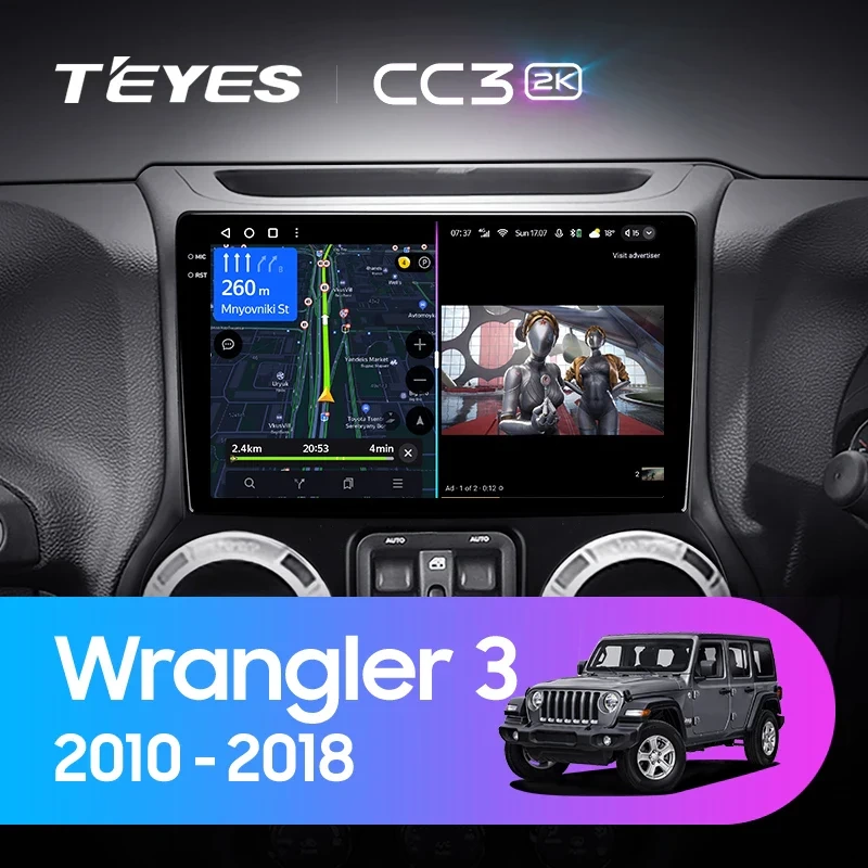 Navigatie Auto Teyes CC3 2K Jeep Wrangler 3 2010-2018 4+32GB 10.36" QLED Octa-core 2Ghz, Android 4G Bluetooth 5.1 DSP [2]