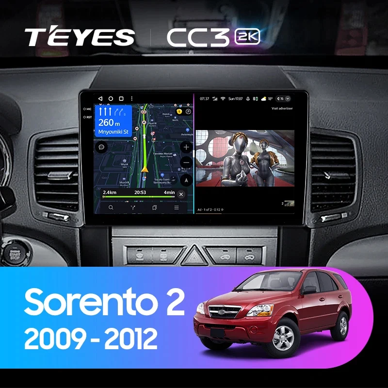 Navigatie Auto Teyes CC3 2K Kia Sorento 2010-2015 6+128GB 10.36" QLED Octa-core 2Ghz, Android 4G Bluetooth 5.1 DSP [2]