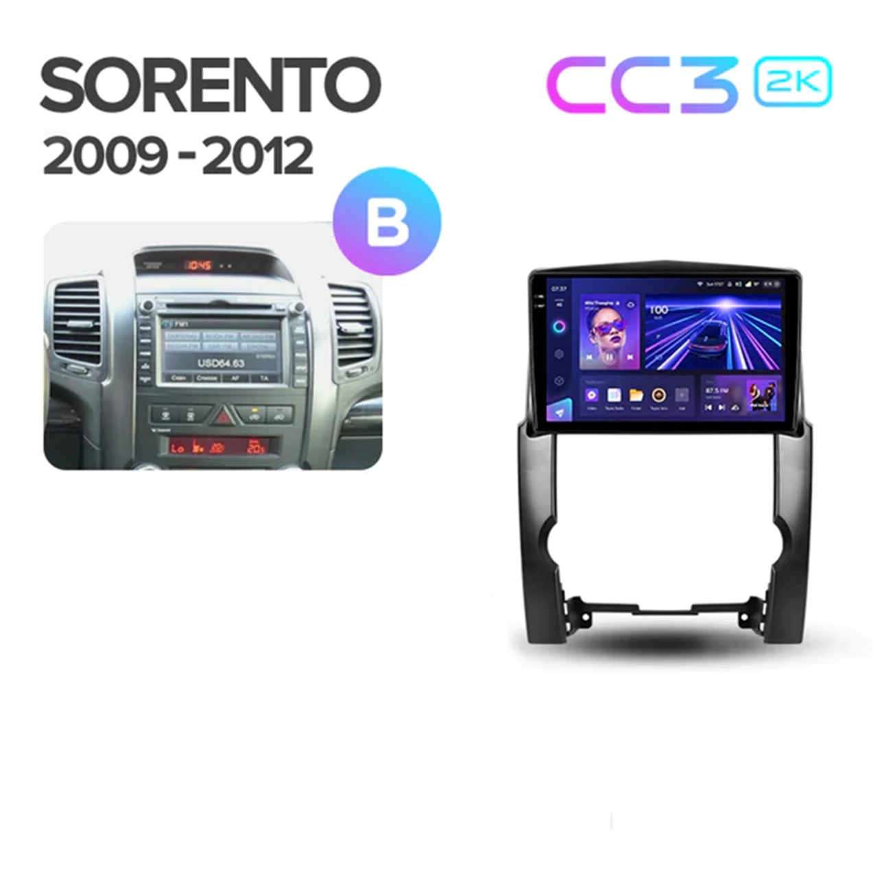 Navigatie Auto Teyes CC3 2K Kia Sorento 2010-2015 6+128GB 10.36" QLED Octa-core 2Ghz, Android 4G Bluetooth 5.1 DSP [9]