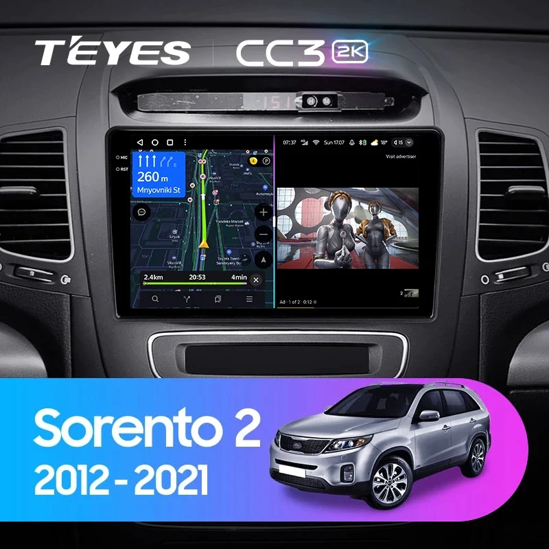 Navigatie Auto Teyes CC3 2K Kia Sorento 2010-2015 6+128GB 9.5" QLED Octa-core 2Ghz, Android 4G Bluetooth 5.1 DSP [2]