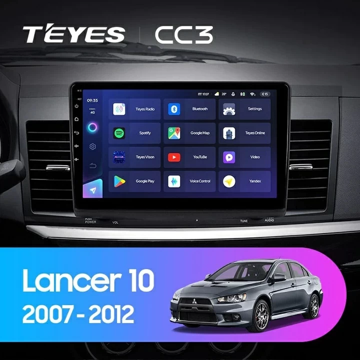 Navigatie Auto Teyes CC3 2K Mitsubishi Lancer 9 2007-2010 4+32GB 9.5" QLED Octa-core 2Ghz Android 4G Bluetooth 5.1 DSP [2]