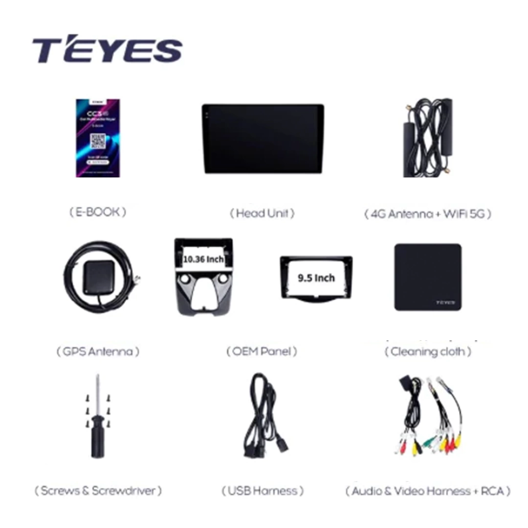 Navigatie Auto Teyes CC3 2K Peugeot 108 2014-2021 4+64GB 10.36" QLED Octa-core 2Ghz, Android 4G Bluetooth 5.1 DSP [10]
