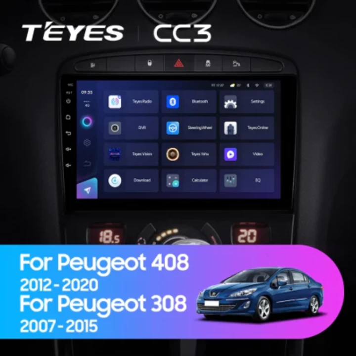 Navigatie Auto Teyes CC3 2K Peugeot 408 2014-2018 4+32GB 10.36" QLED Octa-core 2Ghz Android 4G Bluetooth 5.1 DSP [2]