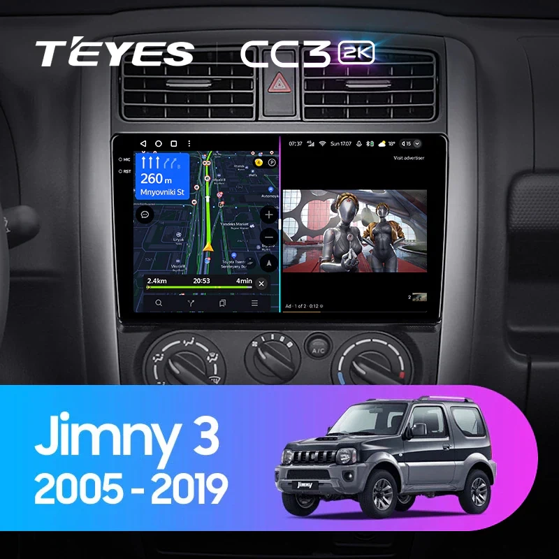Navigatie Auto Teyes CC3 2K Suzuki Jimny 3 2005-2019 4+32GB 9.5" QLED Octa-core 2Ghz, Android 4G Bluetooth 5.1 DSP [2]