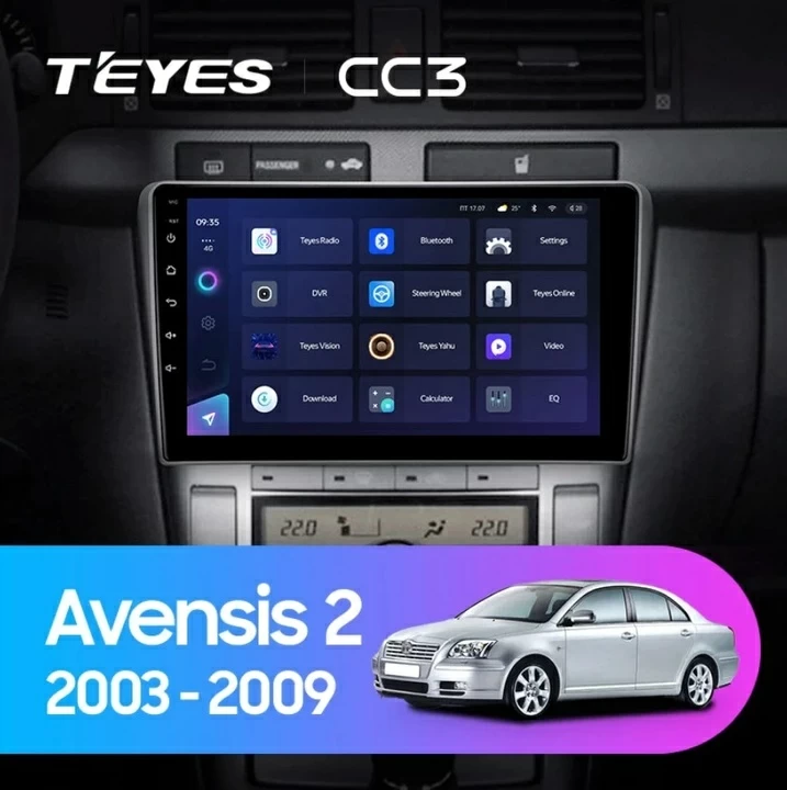 Navigatie Auto Teyes CC3 2K Toyota Avensis 2 2003-2009 4+64GB 9.5" QLED Octa-core 2Ghz, Android 4G Bluetooth 5.1 DSP [2]