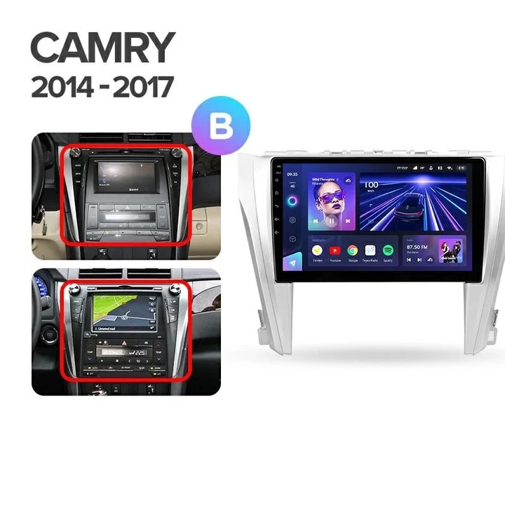 Navigatie Auto Teyes CC3 2K Toyota Camry 7 2014-2017 4+32GB 10.36" QLED Octa-core 2Ghz Android 4G Bluetooth 5.1 DSP [9]