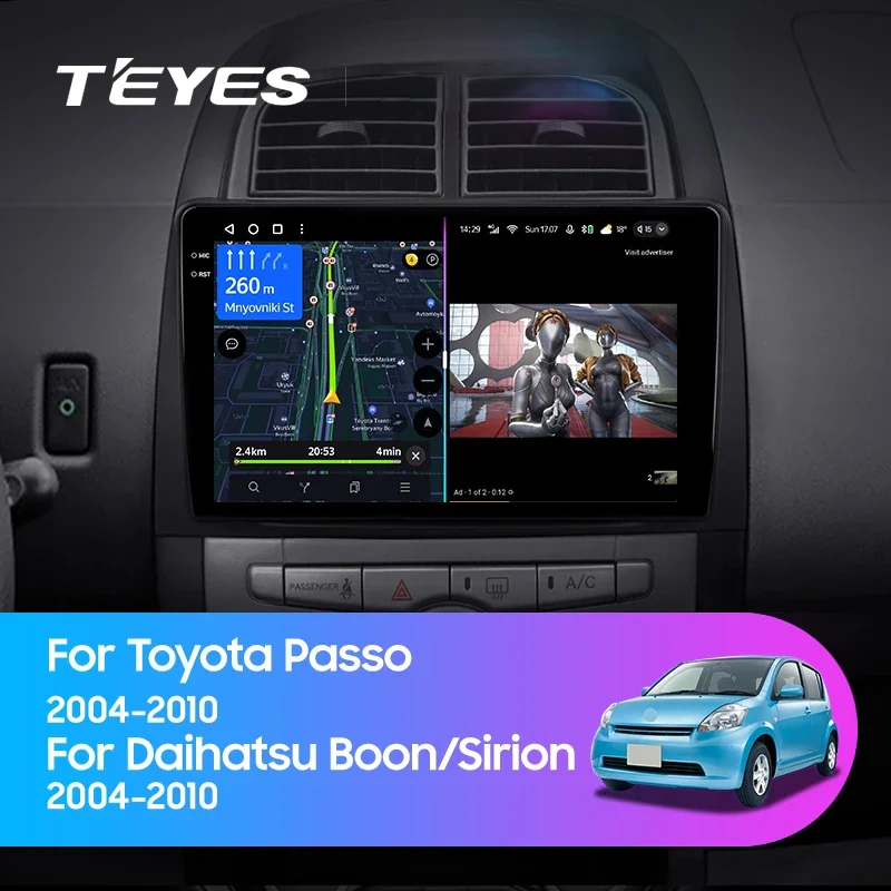 Navigatie Auto Teyes CC3 2K Toyota Passo XC10 2004-2010 4+64GB 10.36" QLED Octa-core 2Ghz, Android 4G Bluetooth 5.1 DSP [2]