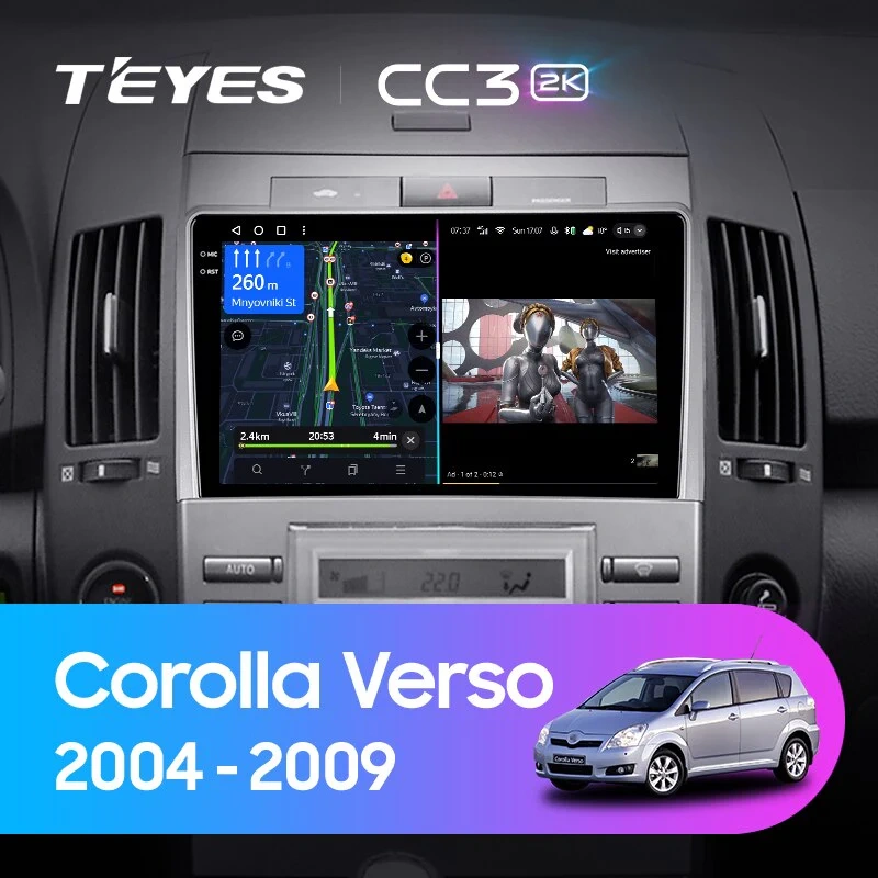 Navigatie Auto Teyes CC3 2K Toyota Verso 2004-2009 4+32GB 9.5" QLED Octa-core 2Ghz, Android 4G Bluetooth 5.1 DSP [2]