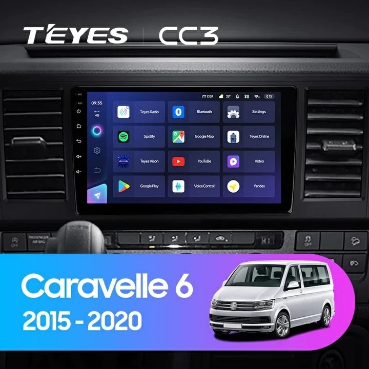 Navigatie Auto Teyes CC3 2K Volkswagen Caravelle T6 2015-2020 4+64GB 9.5" QLED Octa-core 2Ghz, Android 4G Bluetooth 5.1 DSP [2]