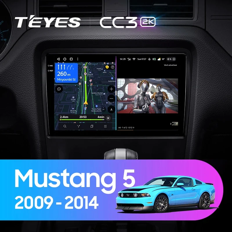 Navigatie Auto Teyes CC3 360° Ford Mustang 5 2005-2014 6+128GB 10.2" QLED Octa-core 1.8Ghz, Android 4G Bluetooth 5.1 DSP [2]