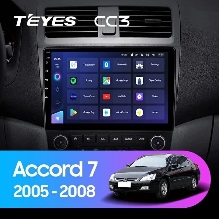 Navigatie Auto Teyes CC3 360° Honda Accord 7 2005-2008 6+128GB 10.2" QLED Octa-core 1.8Ghz, Android 4G Bluetooth 5.1 DSP [2]