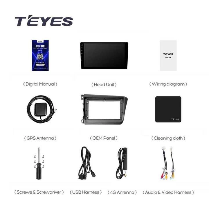 Navigatie Auto Teyes CC3 360 Honda Civic 9 2011-2017 6+128GB 9" QLED Octa-core 1.8Ghz Android 4G Bluetooth 5.1 DSP [10]
