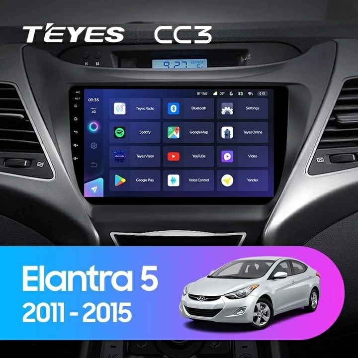 Navigatie Auto Teyes CC3 360° Hyundai Elantra 5 2010-2016 6+128GB 9" QLED Octa-core 1.8Ghz, Android 4G Bluetooth 5.1 DSP [2]