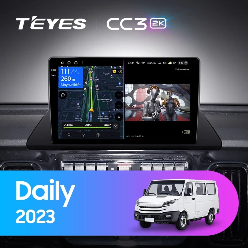 Navigatie Auto Teyes CC3 360° iveco Daily 2023-2024 6+128GB 10.2" QLED Octa-core 1.8Ghz, Android 4G Bluetooth 5.1 DSP [2]