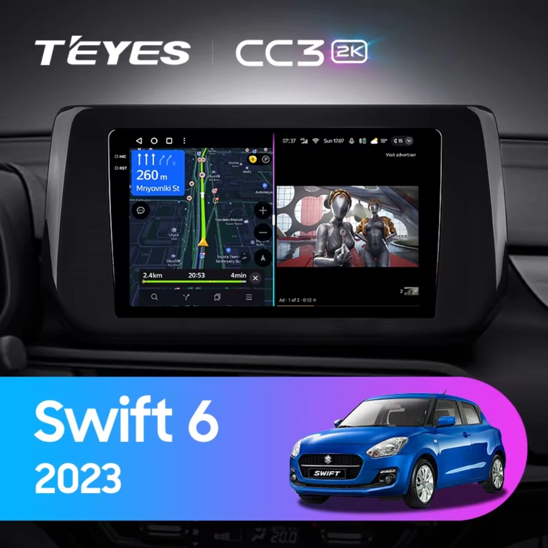 Navigatie Auto Teyes CC3 360° Suzuki Swift 6 2023-2024 6+128GB 9" QLED Octa-core 1.8Ghz, Android 4G Bluetooth 5.1 DSP [2]