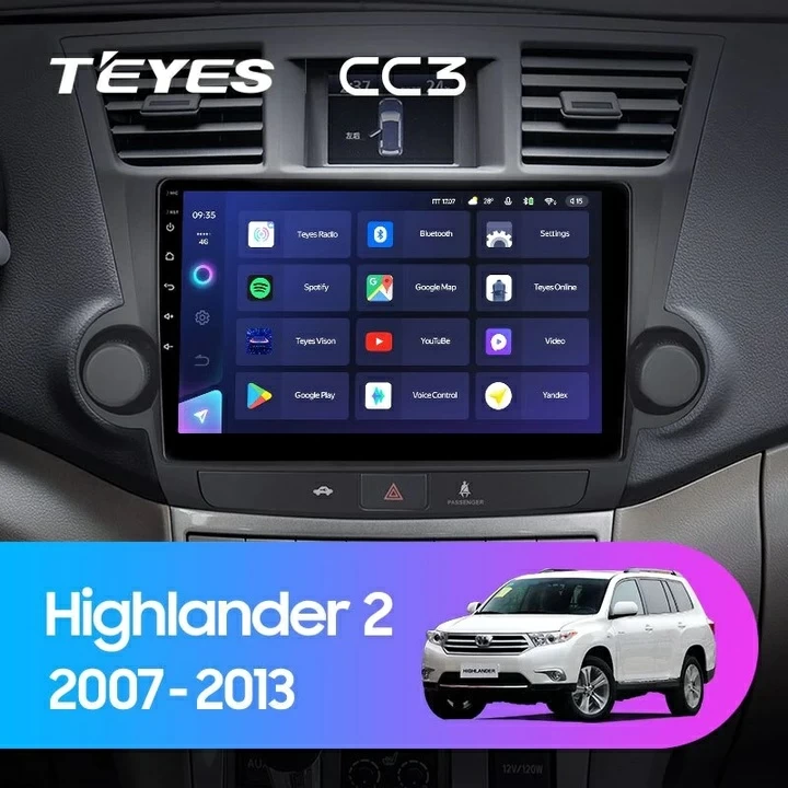 Navigatie Auto Teyes CC3 360° Toyota Highlander 2 2007-2013 6+128GB 10.2" QLED Octa-core 1.8Ghz, Android 4G Bluetooth 5.1 DSP [2]