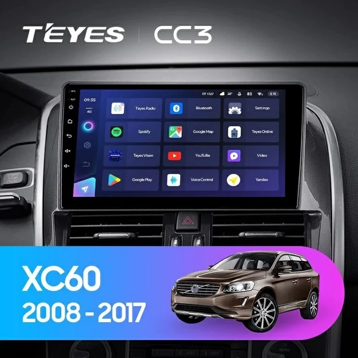 Navigatie Auto Teyes CC3 360 Volvo XC60 2008-2017 6+128GB 9" QLED Octa-core 1.8Ghz Android 4G Bluetooth 5.1 DSP [2]