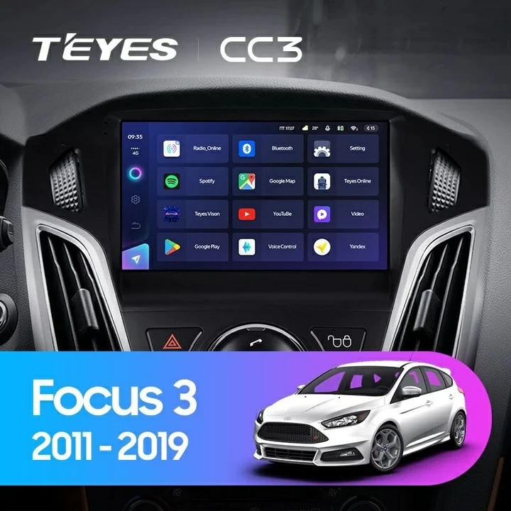 Navigatie Auto Teyes CC3 Ford Focus 3 2010-2018 4+32GB 9" QLED Octa-core 1.8Ghz Android 4G Bluetooth 5.1 DSP [2]