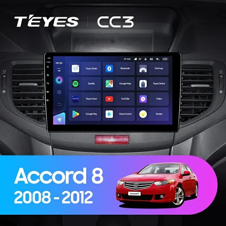 Navigatie Auto Teyes CC3 Honda Accord 8 2008-2015 4+32GB 9" QLED Octa-core 1.8Ghz Android 4G Bluetooth 5.1 DSP [2]
