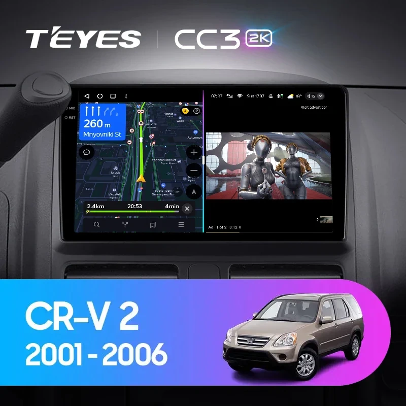 Navigatie Auto Teyes CC3 Honda CR-V 2 2001-2006 4+32GB 9" QLED Octa-core 1.8Ghz, Android 4G Bluetooth 5.1 DSP [2]