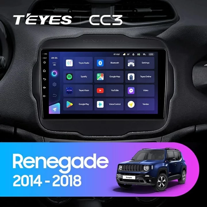 Navigatie Auto Teyes CC3 Jeep Renegade 2014-2018 4+32GB 9" QLED Octa-core 1.8Ghz Android 4G Bluetooth 5.1 DSP [2]