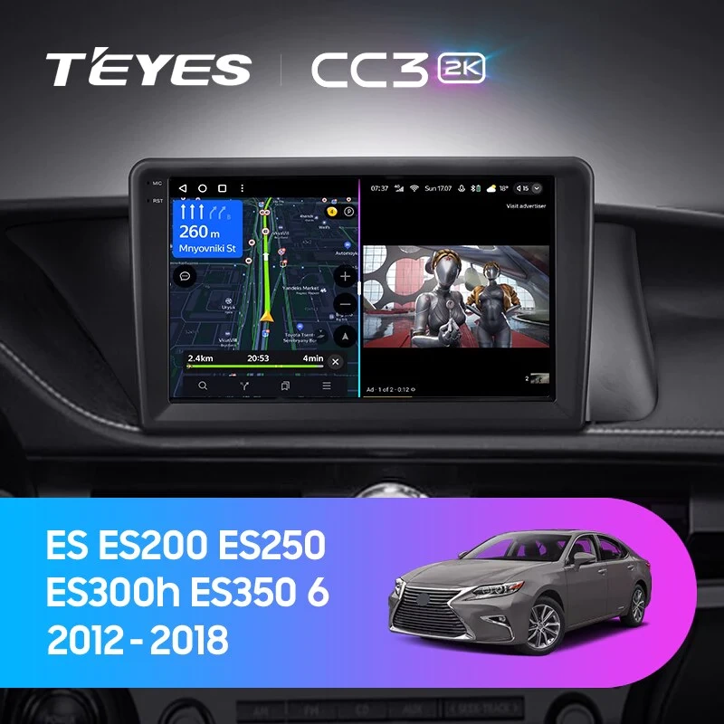 Navigatie Auto Teyes CC3 Lexus ES 2013-2018 4+32GB 9" QLED Octa-core 1.8Ghz, Android 4G Bluetooth 5.1 DSP [2]