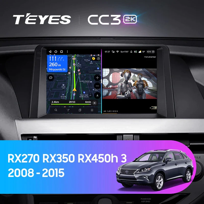 Navigatie Auto Teyes CC3 Lexus RX 2008-2012 4+32GB 9" QLED Octa-core 1.8Ghz, Android 4G Bluetooth 5.1 DSP [2]
