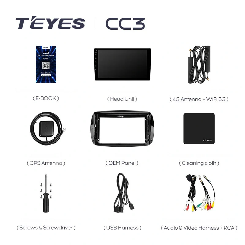 Navigatie Auto Teyes CC3 Mercedes-Benz Fortwo 2014-2023 4+32GB 9" QLED Octa-core 1.8Ghz, Android 4G Bluetooth 5.1 DSP [8]