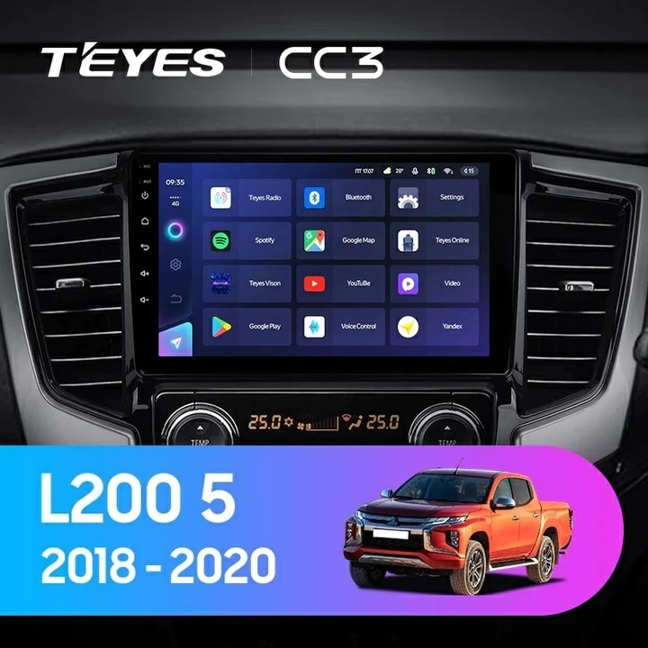Navigatie Auto Teyes CC3 Mitsubishi L200 5 2015-2019 4+32GB 9" QLED Octa-core 1.8Ghz Android 4G Bluetooth 5.1 DSP [2]