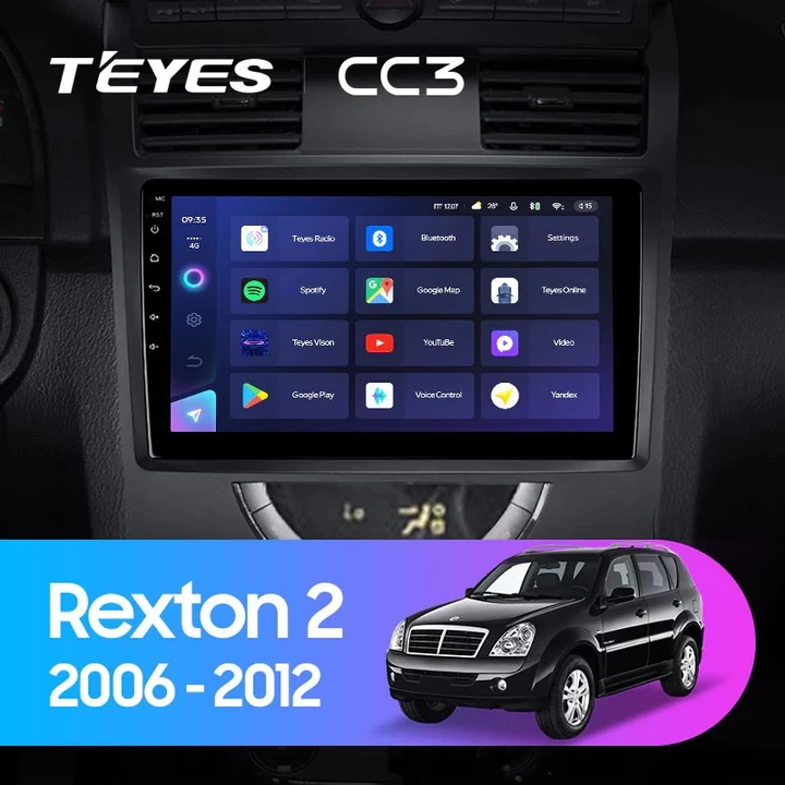 Navigatie Auto Teyes CC3 SsangYong Rexton 2 Y250 2006-2012 4+32GB 10.2" QLED Octa-core 1.8Ghz Android 4G Bluetooth 5.1 DSP [2]