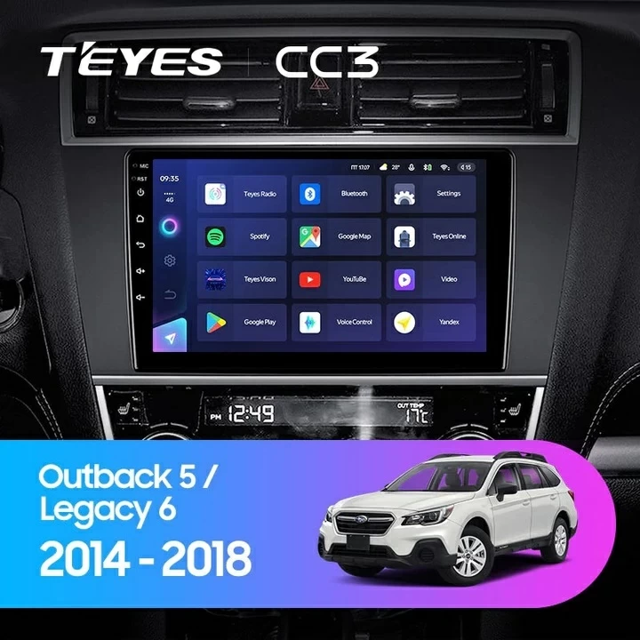 Navigatie Auto Teyes CC3 Subaru Outback 5 2014-2018 4+32GB 9" QLED Octa-core 1.8Ghz Android 4G Bluetooth 5.1 DSP [2]