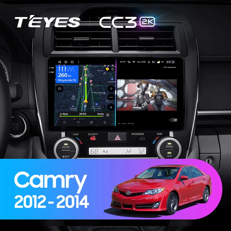Navigatie Auto Teyes CC3 Toyota Camry 7 USA 2014-2017 4+32GB 10.2" QLED Octa-core 1.8Ghz, Android 4G Bluetooth 5.1 DSP [2]