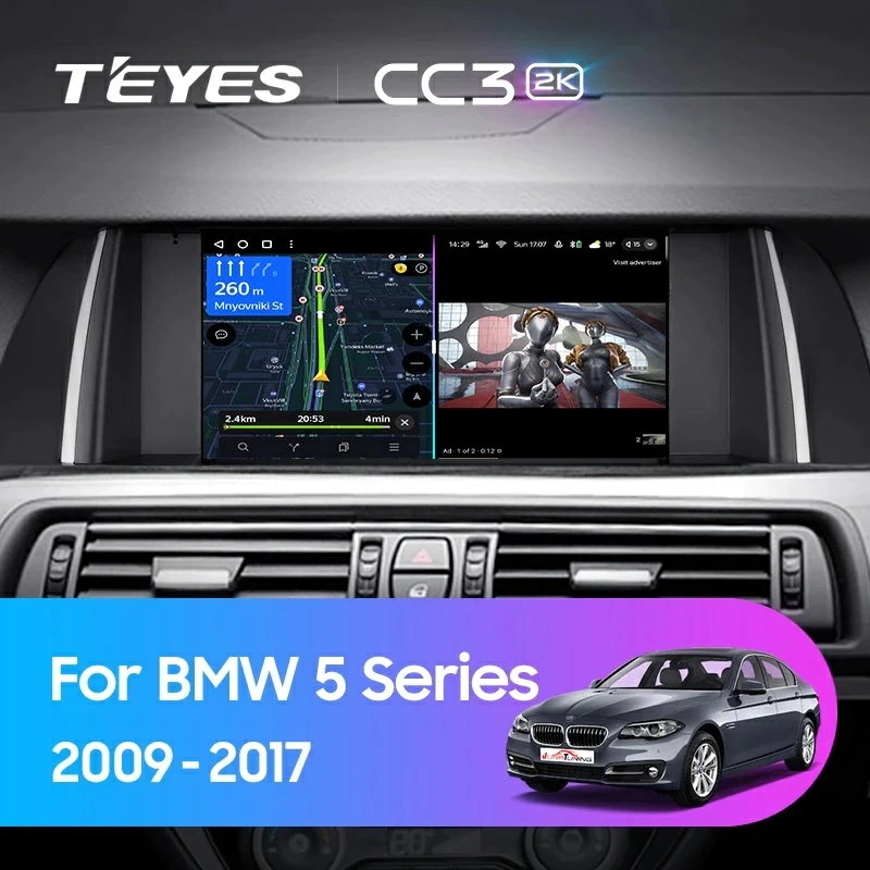 Navigatie Auto Teyes CC3L BMW Seria 5 F11 2010-2016 4+64GB 9" IPS Octa-core 1.6Ghz Android 4G Bluetooth 5.1 DSP [2]