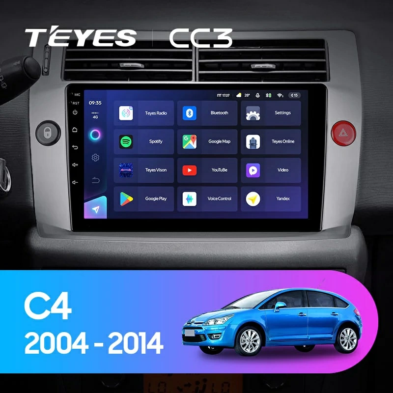 Navigatie Auto Teyes CC3L Citroen C4 2004-2014 4+32GB 9" IPS Octa-core 1.6Ghz, Android 4G Bluetooth 5.1 DSP [2]