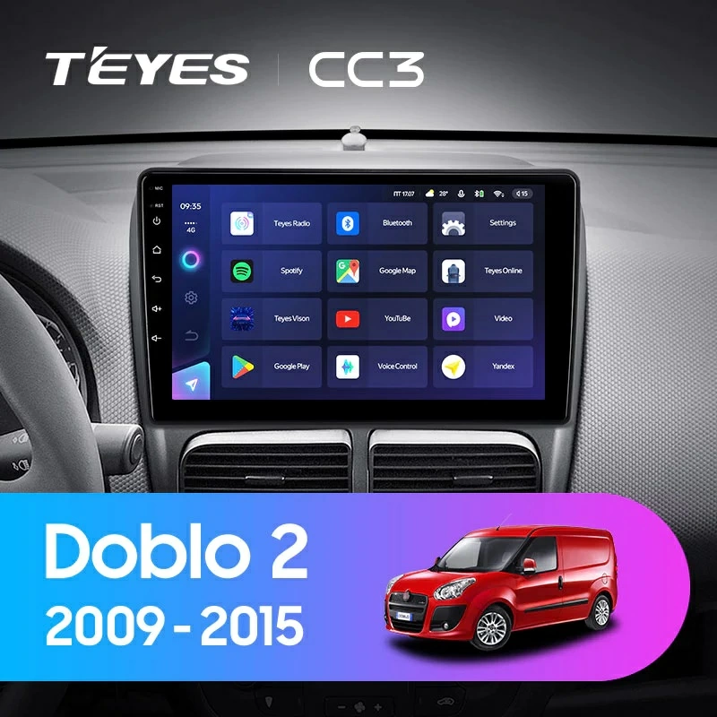 Navigatie Auto Teyes CC3L Fiat Doblo 2 2009-2015 4+64GB 9" IPS Octa-core 1.6Ghz, Android 4G Bluetooth 5.1 DSP [2]