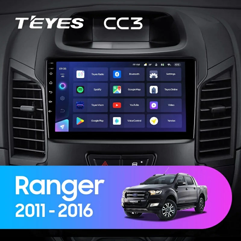Navigatie Auto Teyes CC3L Ford Ranger 3 2011-2018 4+64GB 9" IPS Octa-core 1.6Ghz Android 4G Bluetooth 5.1 DSP [2]