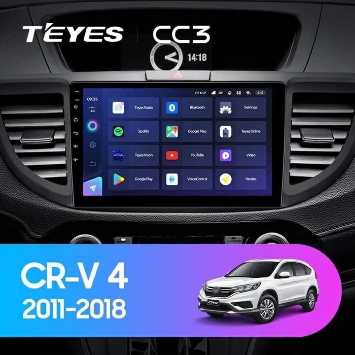 Navigatie Auto Teyes CC3L Honda CR-V 4 2011-2015 4+64GB 9" IPS Octa-core 1.6Ghz, Android 4G Bluetooth 5.1 DSP [2]