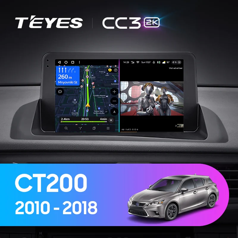 Navigatie Auto Teyes CC3L Lexus CT200H 2010-2018 4+32GB 9" IPS Octa-core 1.6Ghz, Android 4G Bluetooth 5.1 DSP [2]