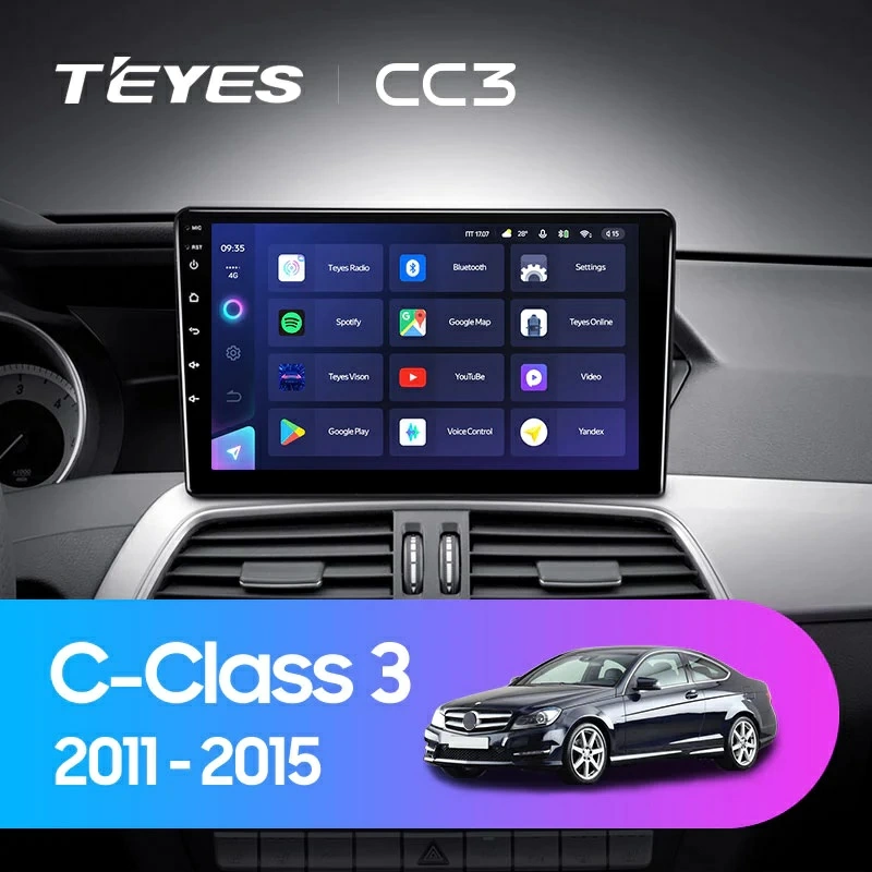 Navigatie Auto Teyes CC3L Mercedes-Benz C Class W204 2006-2015 4+64GB 9" IPS Octa-core 1.6Ghz, Android 4G Bluetooth 5.1 DSP [2]