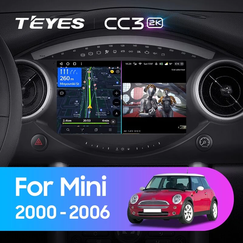 Navigatie Auto Teyes CC3L MINI 2000-2006 4+32GB 9" IPS Octa-core 1.6Ghz, Android 4G Bluetooth 5.1 DSP [2]