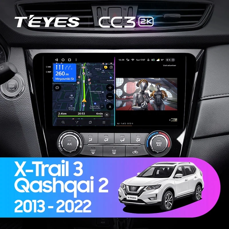 Navigatie Auto Teyes CC3L Nissan Qashqai 2 J11 2013-2017 4+32GB 10.2" IPS Octa-core 1.6Ghz, Android 4G Bluetooth 5.1 DSP [2]