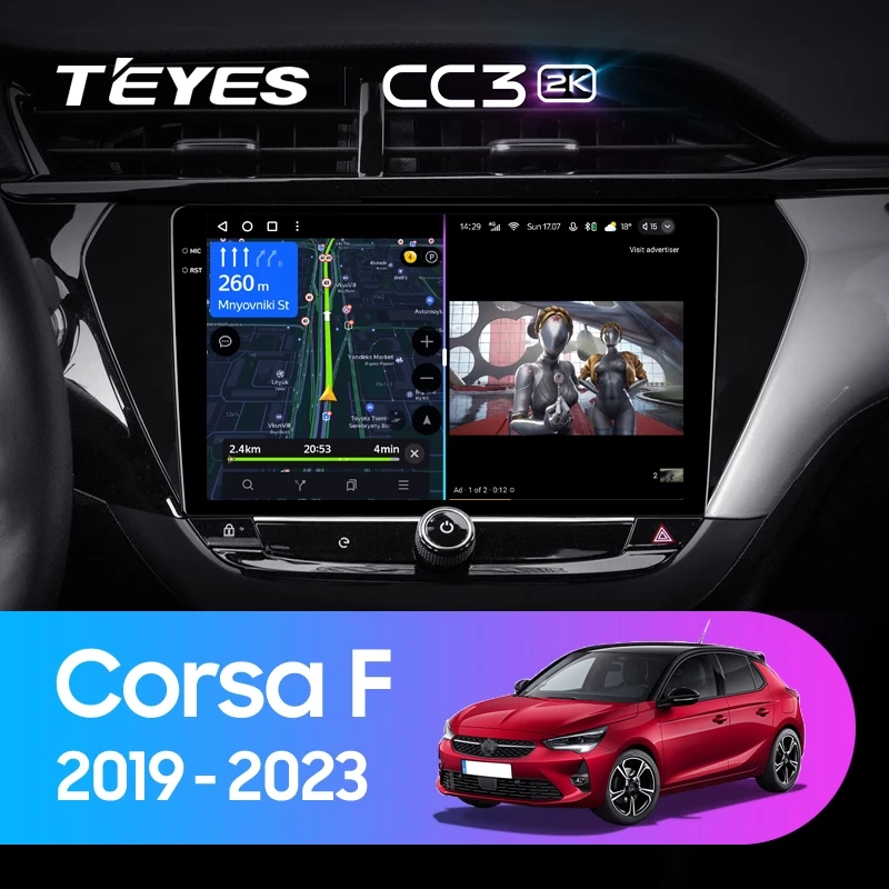 Navigatie Auto Teyes CC3L Opel Corsa F 2019-2023 4+32GB 9" IPS Octa-core 1.6Ghz, Android 4G Bluetooth 5.1 DSP [2]
