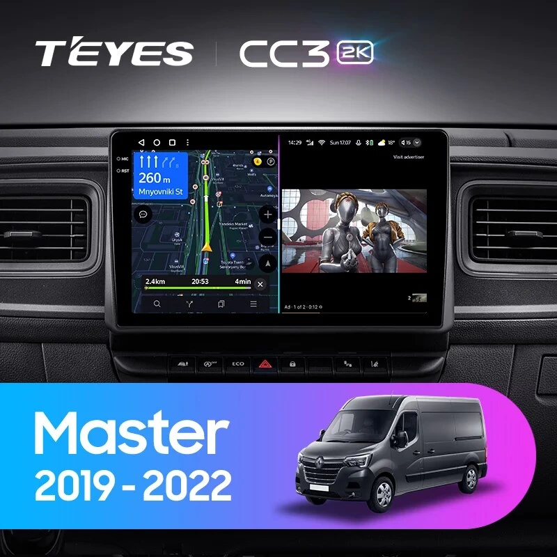 Navigatie Auto Teyes CC3L Renault Master 2019-2022 4+64GB 10.2" IPS Octa-core 1.6Ghz, Android 4G Bluetooth 5.1 DSP [2]