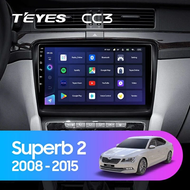 Navigatie Auto Teyes CC3L Skoda Superb 2 2008-2015 4+32GB 10.2" IPS Octa-core 1.6Ghz, Android 4G Bluetooth 5.1 DSP [2]